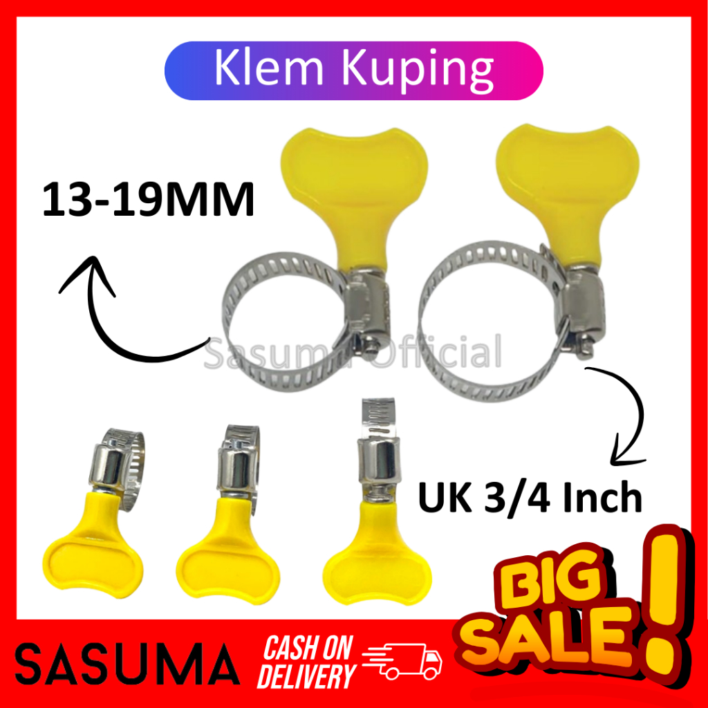 Jual Sasuma Stainless Klem Selang Kuping Plastik Klem Selang Gas Air