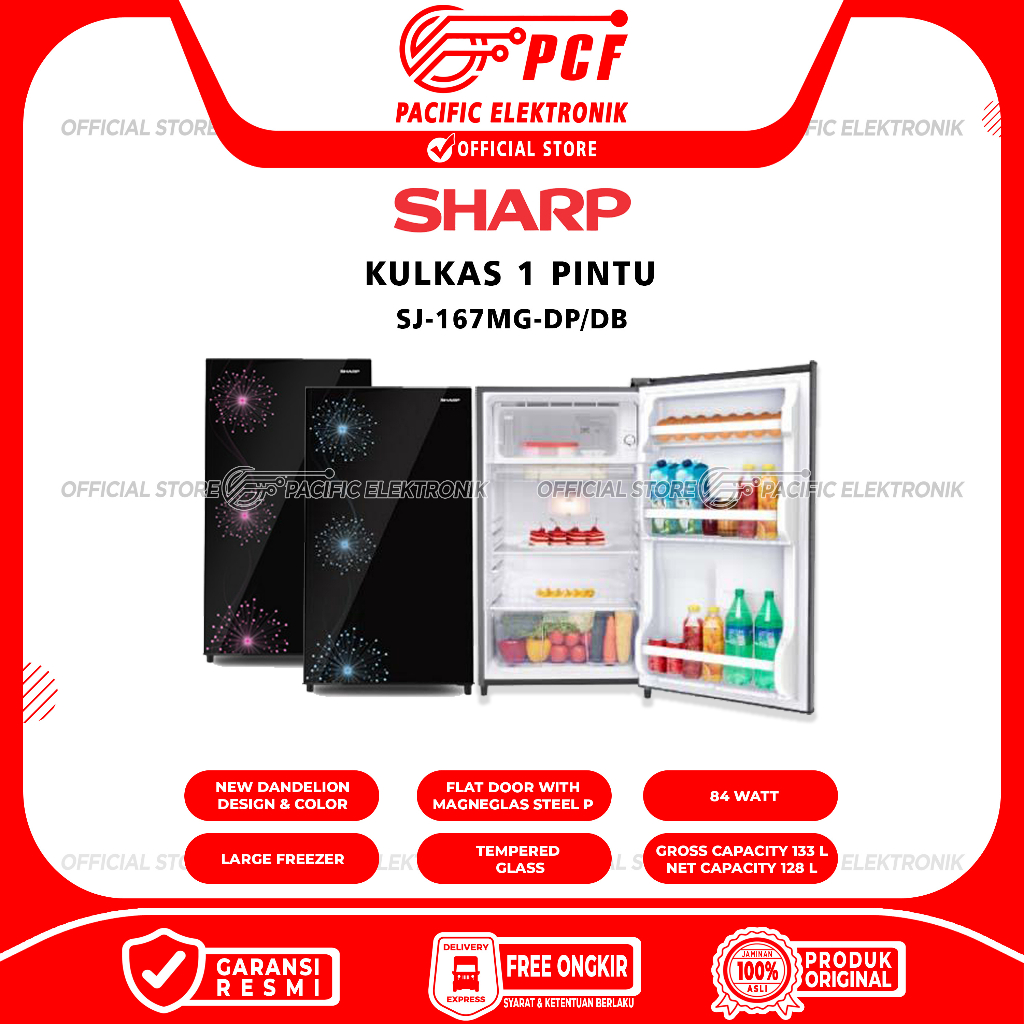 Jual Kulkas Sharp 1 Pintu SJX167MGDP/DB / SJX167MG / 167MG Shopee