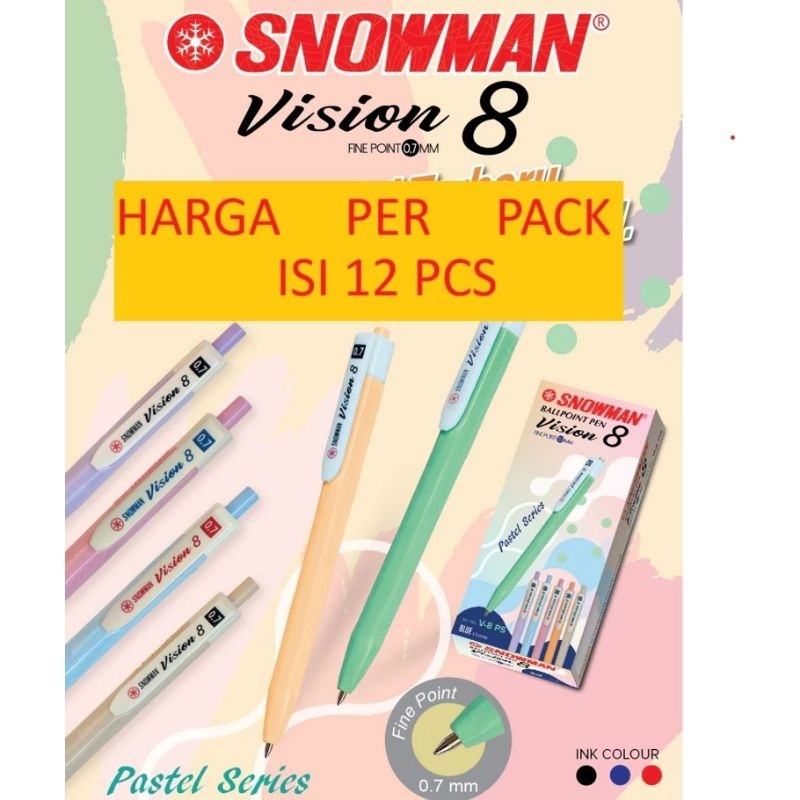 Jual Pulpen Pena Snowman Vision 8 Pen Cetek Snowman V8 0.7mm (1 Pcs ...