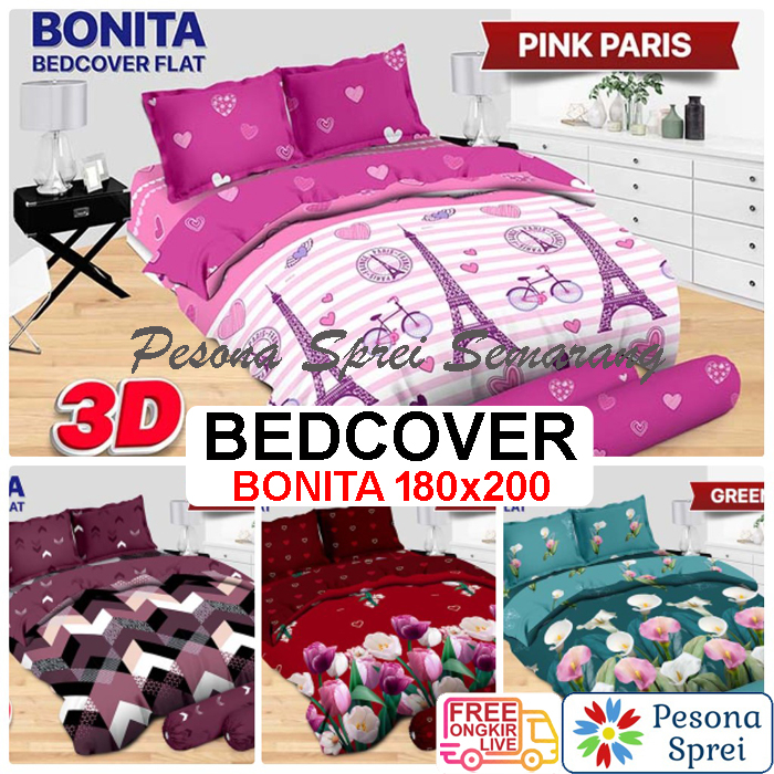Jual BEDCOVER BONITA 180x200 / BEDCOVER BONITA KING FLAT/ BONITA