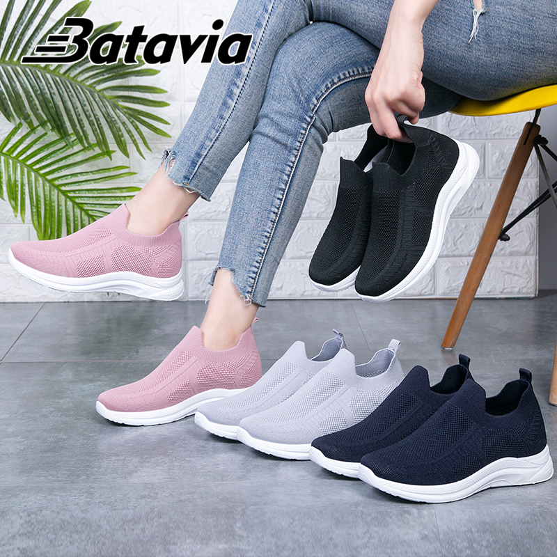 Jual Batavia Baru Sepatu Wanita Rajut Premium Bernapas Olahraga Bebas