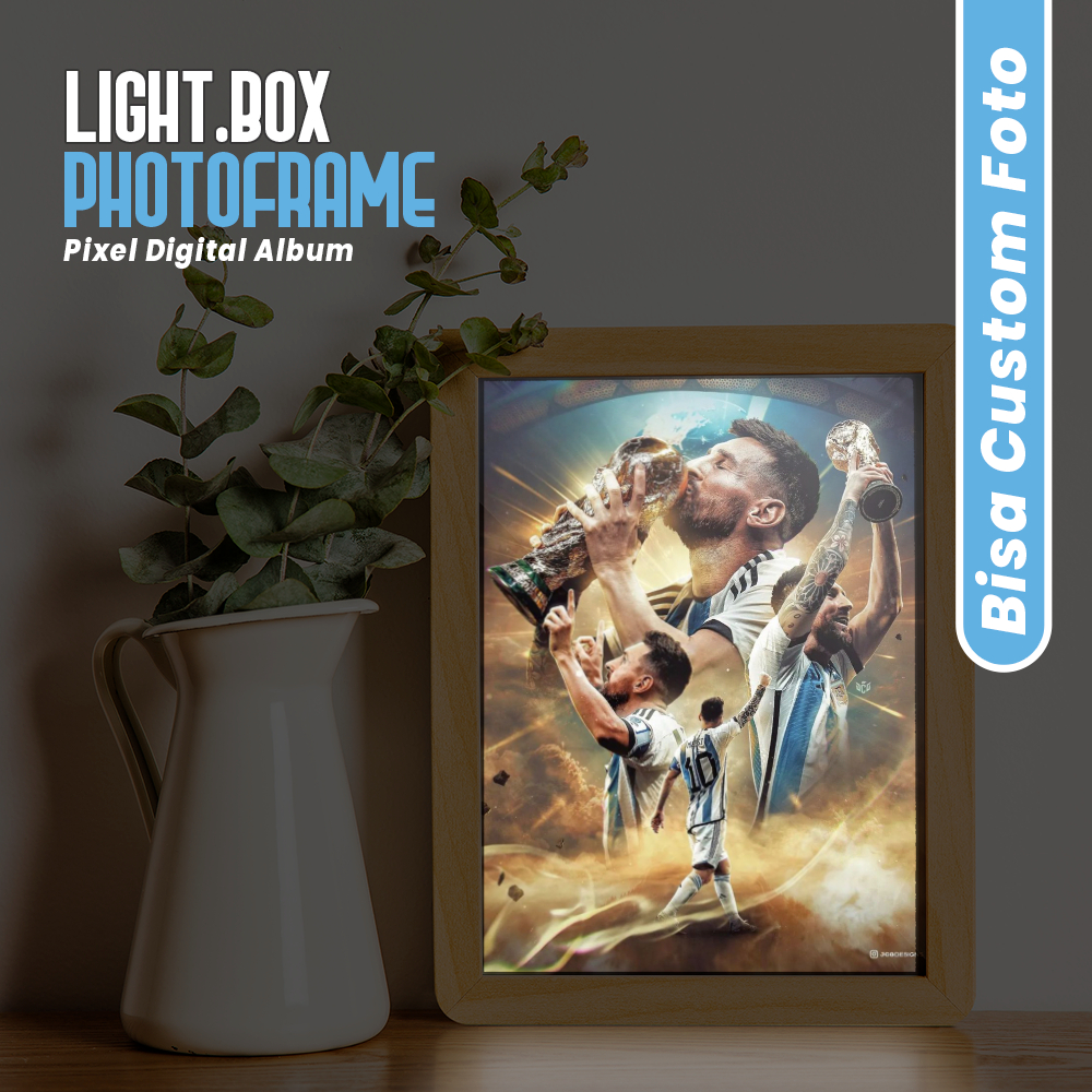 Jual LIGHT BOX PHOTO FRAME LIONEL MESSI, ARGENTINA (Kado, Hadiah, Unik ...