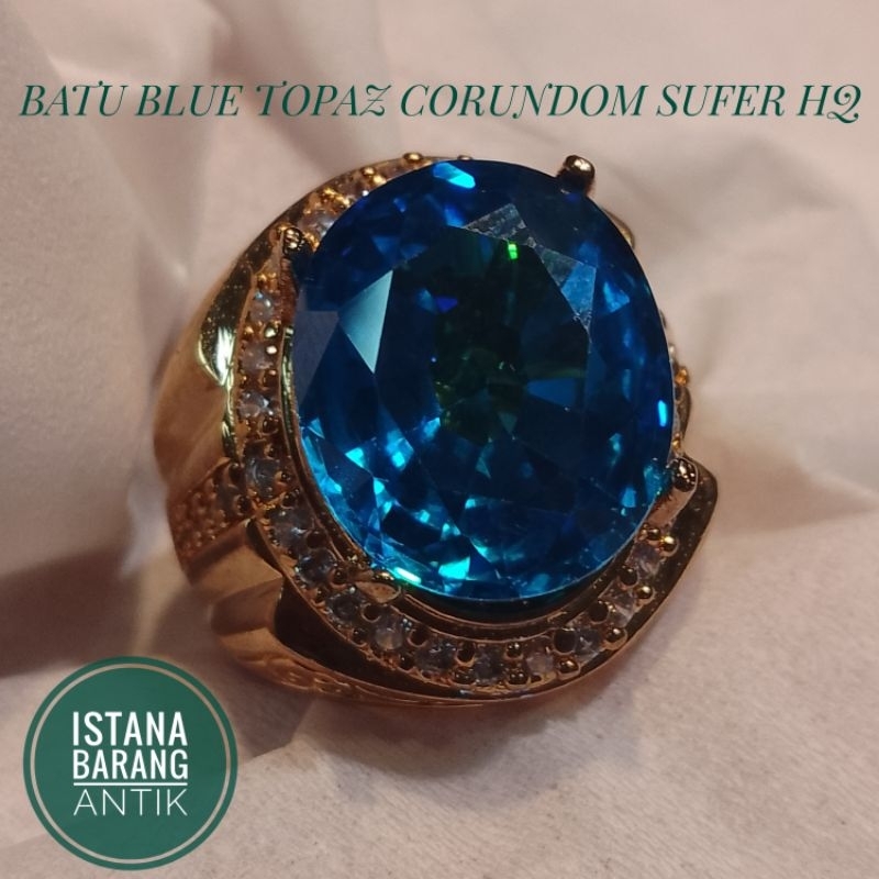 Jual BATU BLUE TOPAZ CORUNDOM SUFER HQ Shopee Indonesia