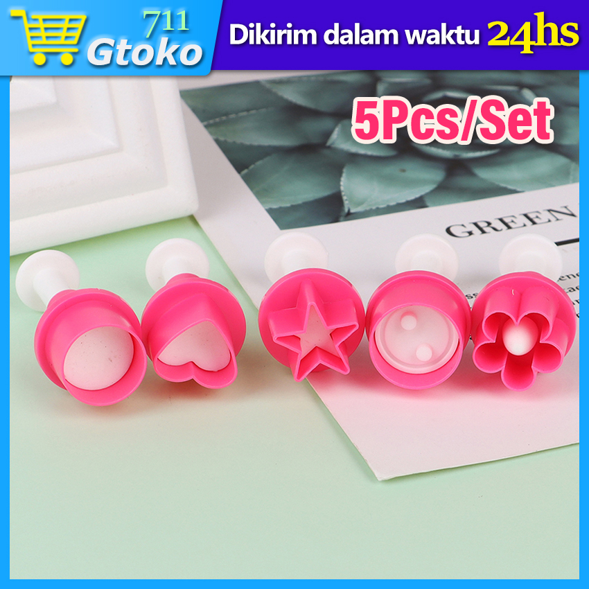 Jual Plunger Cutter Cetakan Fondant Cookies Kue Kering Motif Bunga Hati ...