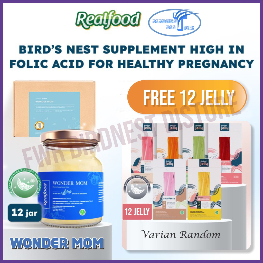 Jual Realfood Wonder Mom 12 Jar Free Jelly Bird Nest Vitamin Ibu Hamil Sarang Burung Walet