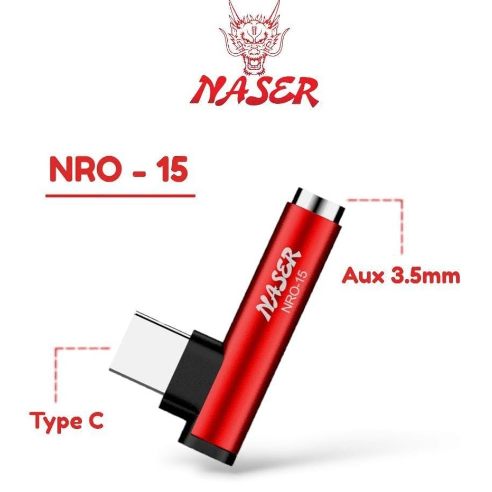 Jual NASER OTG AUX 3.5MM TO TYPE C NRO-15 / Adaptor Converter Jack ...