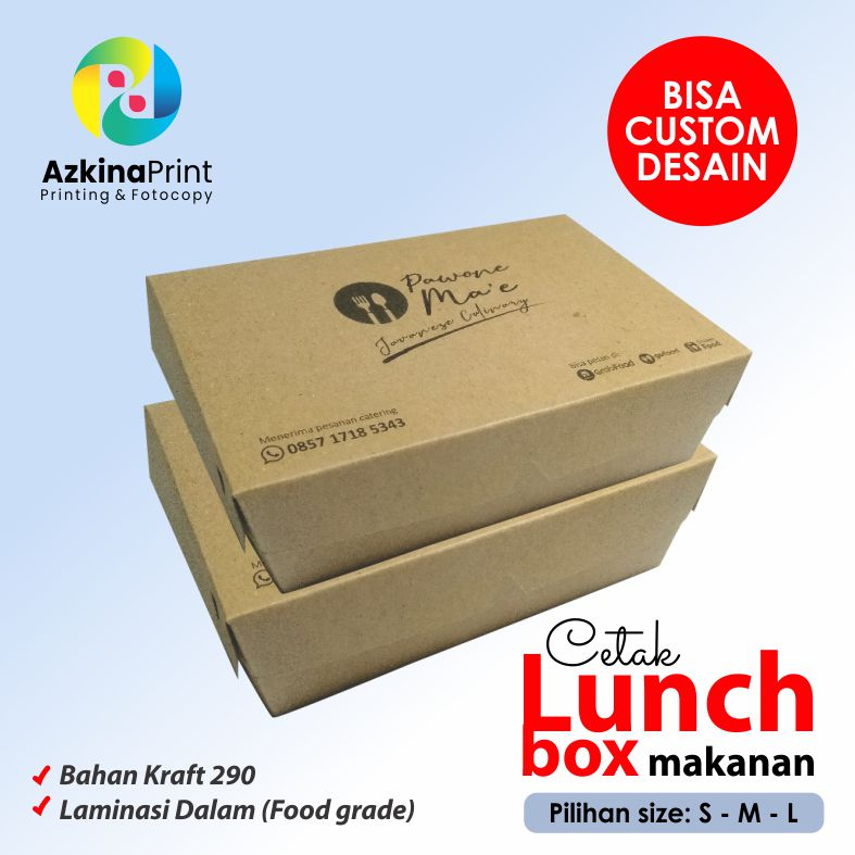 Jual Cetak lunch box custom ayam geprek martabak takoyaki cetak 1 warna