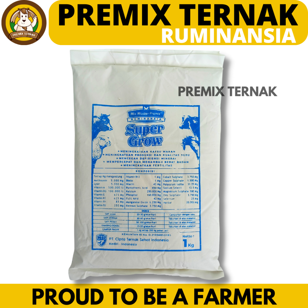 Jual Premix Sapi Super Grow Kg Premix Pemacu Pertumbuhan Produksi