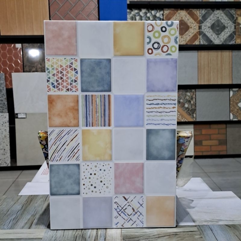 Jual Keramik Dinding Warna Warni Minimalis Decoratif / Keramik Dinding