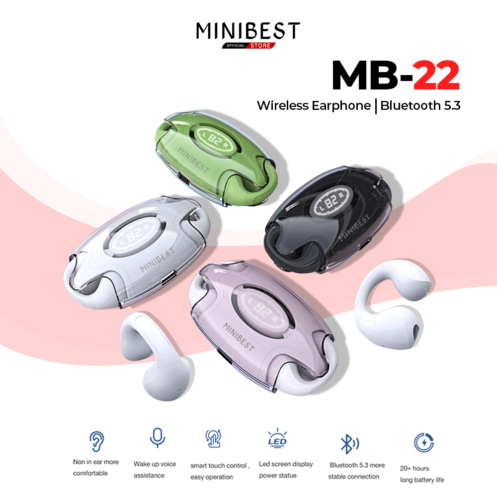 Jual MINIBEST MB22 TWS Earphone Headset Bluetooth V5.3 On EC Ear Clip ...