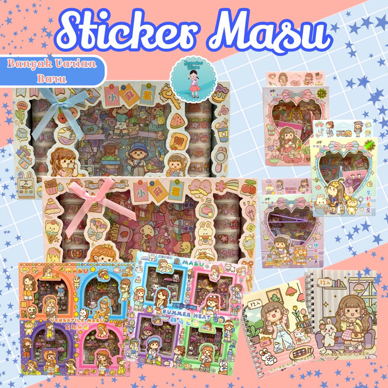 Jual Masu Sticker Box Aesthetic Karakter Cewek Korea Waterproof Stiker