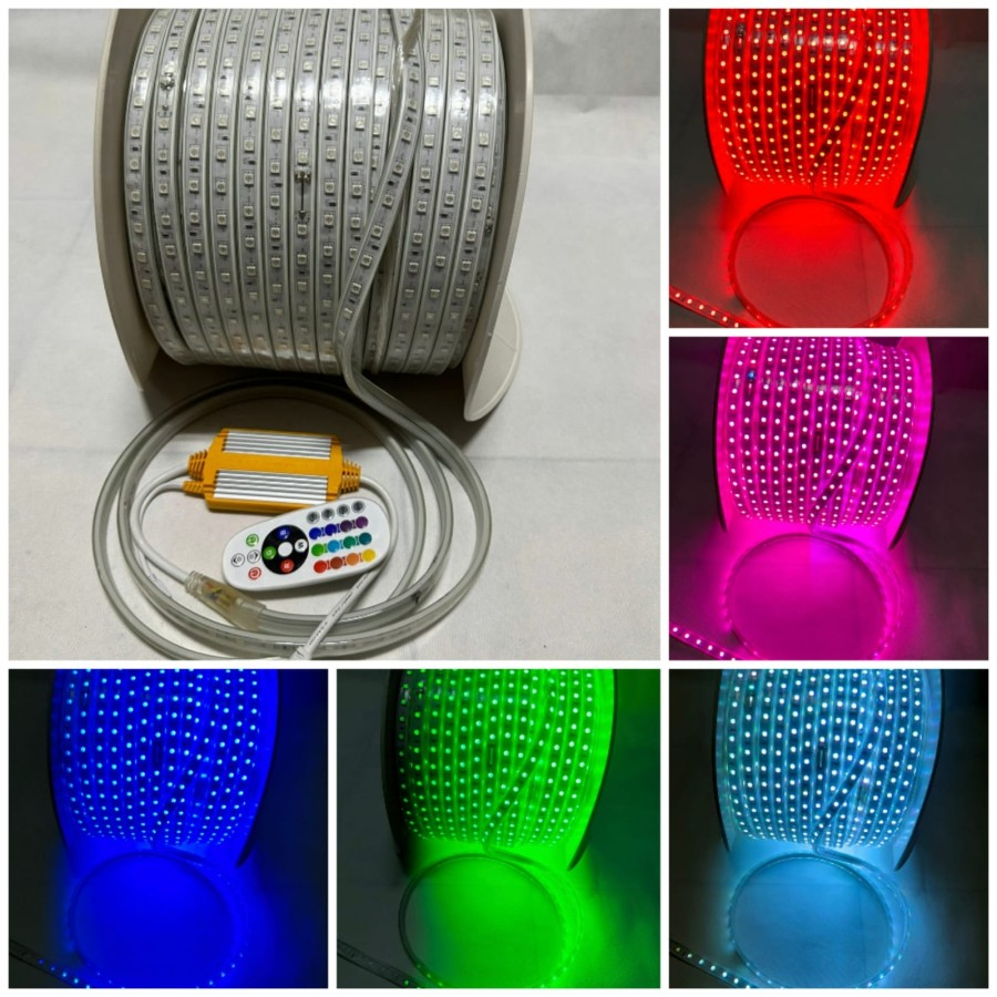 Jual LAMPU LED STRIP SELANG RGB 5050 4 PIN 220V RGB KOMPLIT REMOT ...