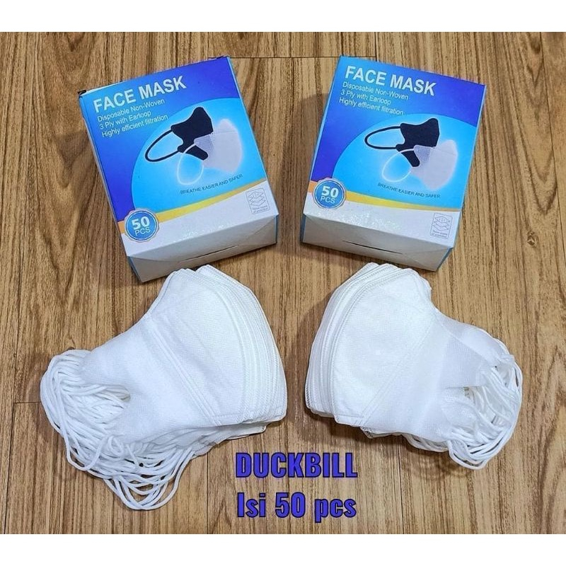 Jual Masker Duckbil Facemask Mirip Sensi Isi 50 Pcs Free Box Ada Garis ...