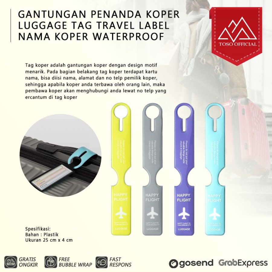 Jual Gantungan Koper Luggage Name Tag Travel Tag Label Nama Tas Bagasi