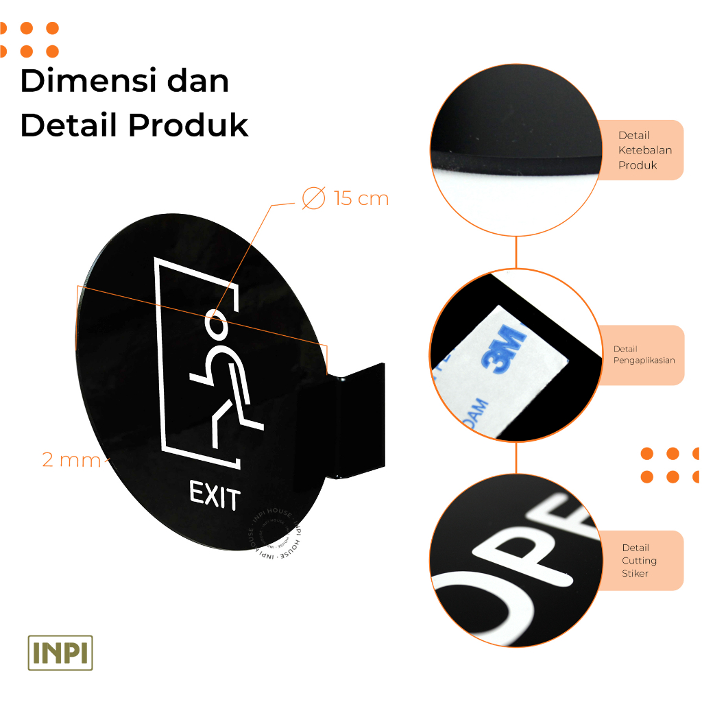 Jual INPI HOUSE Exit Signage - Papan Tanda Arah Keluar - Wall Sign ...