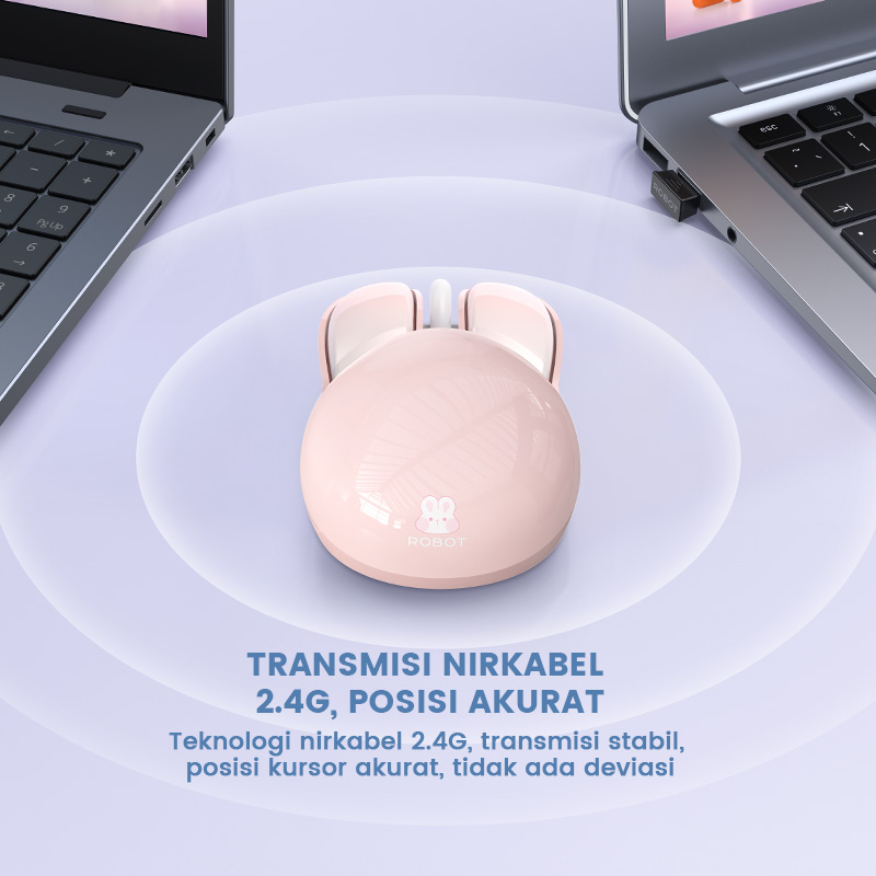 Jual Robot Mouse Wireless M380 Desain Rabbit Kelinci Lucu Silent klik ...