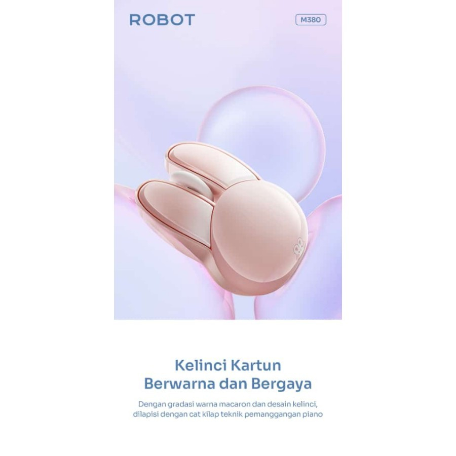 Jual Robot M380 Wireless Optical Mouse Silent Colorful Rabbit Design ...