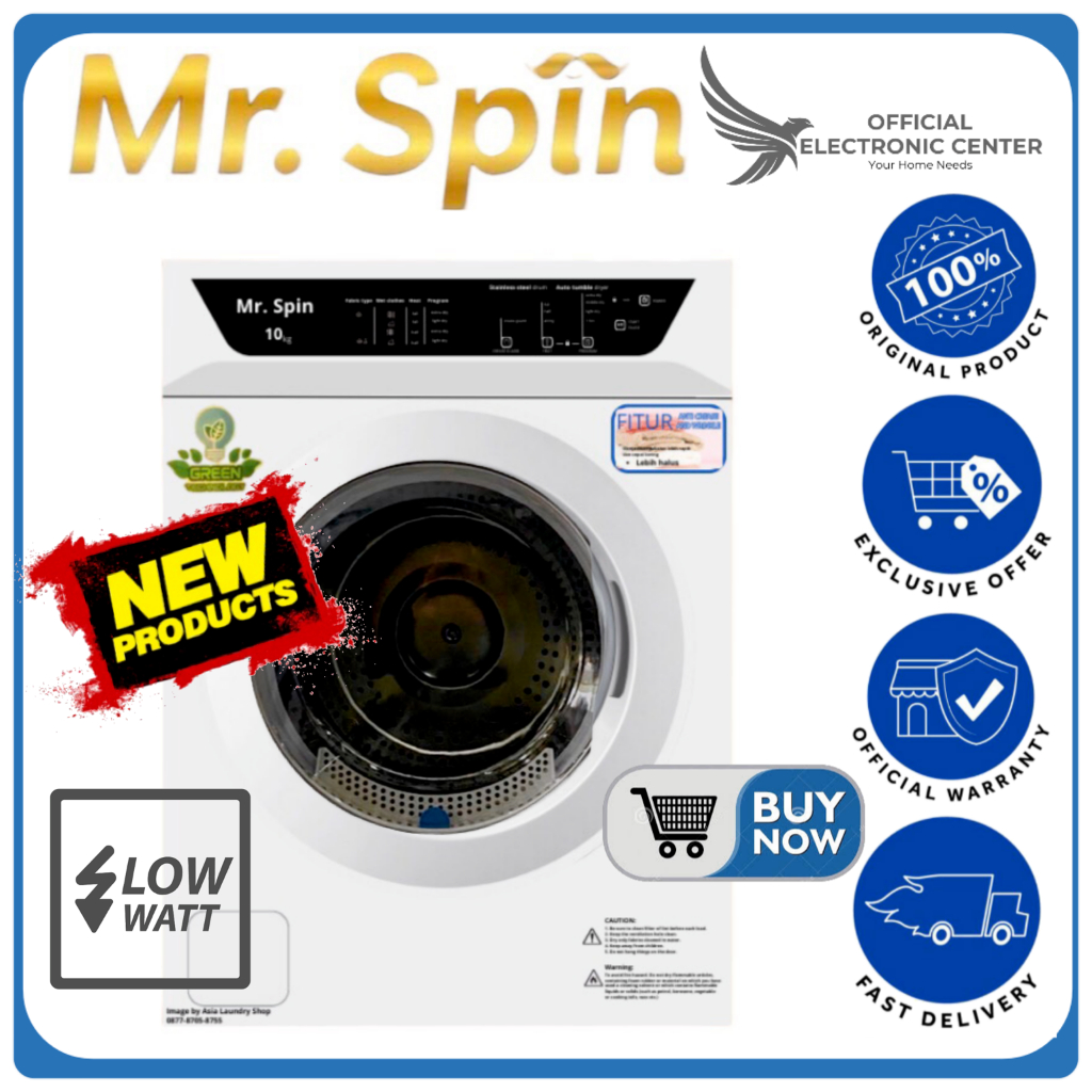 Jual Dryer Mr Spin Ms 010 Ms010 010 Mesin Pengering Laundry Listrik 10kg Anti Kusut Digital Led 3086