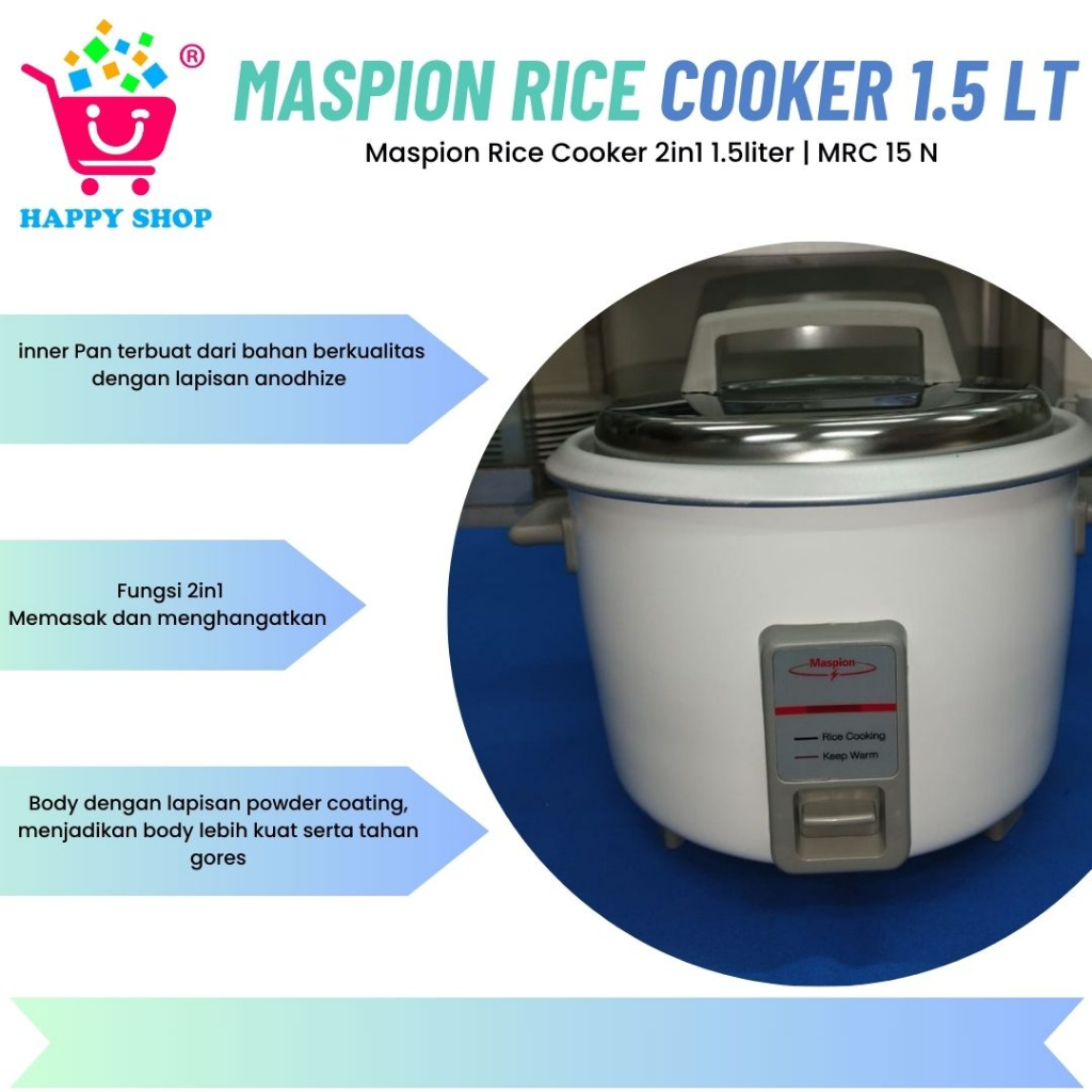 Jual Maspion Rice Cooker 2in1 1.5liter | MRC 15 N | Shopee Indonesia