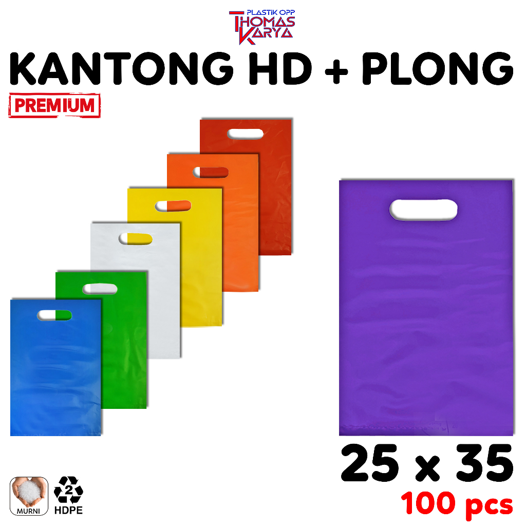 Jual Kantong Plastik Plong 25x35 Tebal Isi 100 Kresek Hd Oval Polos Packing Olshop Shopping Bag 4421