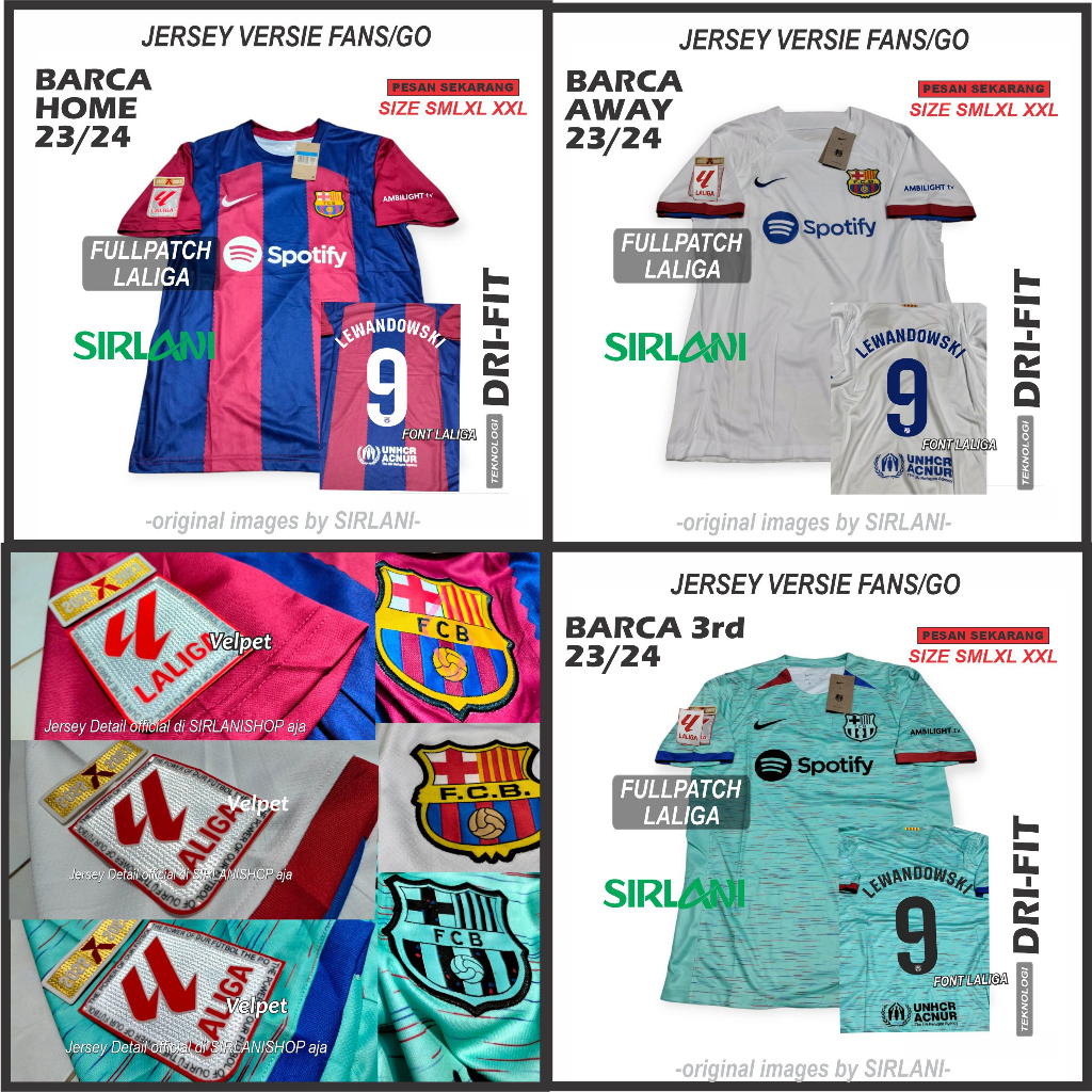 Jual JERSEY BARCA HOME AWAY 3rd NEW MUSIM 23/24 JERSEY BARCELONA HOME