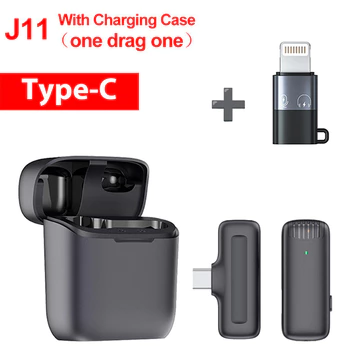 UPUPIN Microphone Nirkabel Lavalier Dual Wireless Microphone Bluetooth Portable 2 Mic Clip On