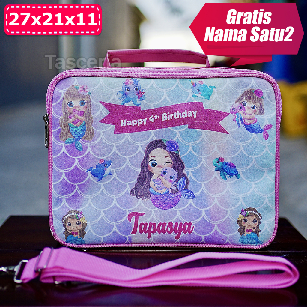 Jual Tas Selempang Anak Custom Mermaid/ Tas Ulang Tahun Anak Selempang