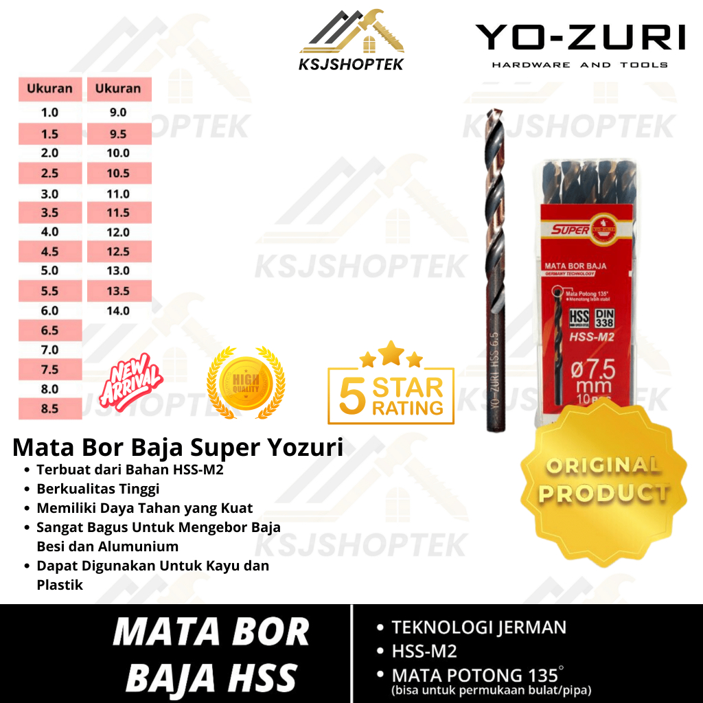 Jual MATA BOR BESI / MATA BOR BAJA / MATA BOR BESI YOZURI SUPER 1 2 3 4 ...