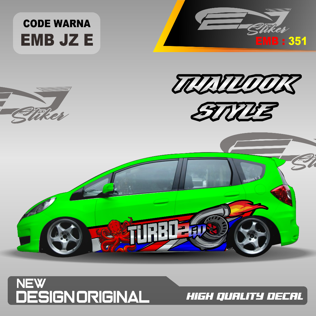 Jual DECAL STICKER MOBIL DESAIN THAILOOK STYLE-STIKER BODY MOBIL JAZZ ...