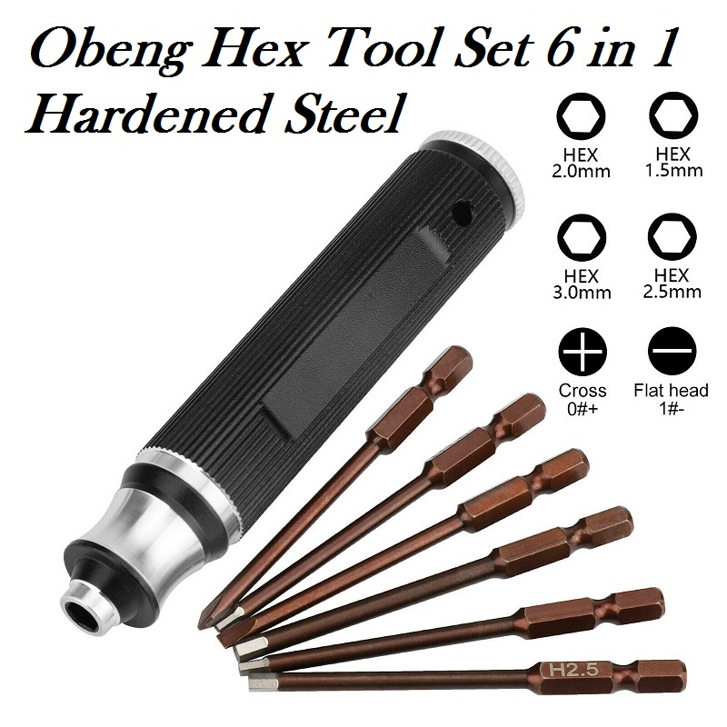 Jual Obeng Hex Tool Set Kunci L 6 in 1 Hardened Steel 1.5mm 2mm 2.5mm ...