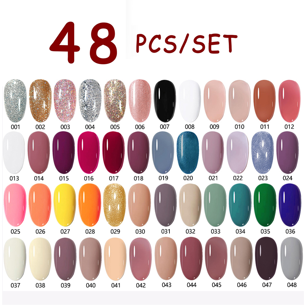 Jual Set Kutek Gel UV LED gel polish 48 COLOUR nail art Cat Kuku nail