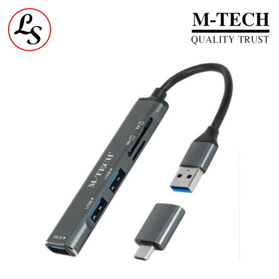 Jual M-TECH USB HUB CR50 USB 3.0 3 Ports + SD TF With Type C OTG 5in1 ...
