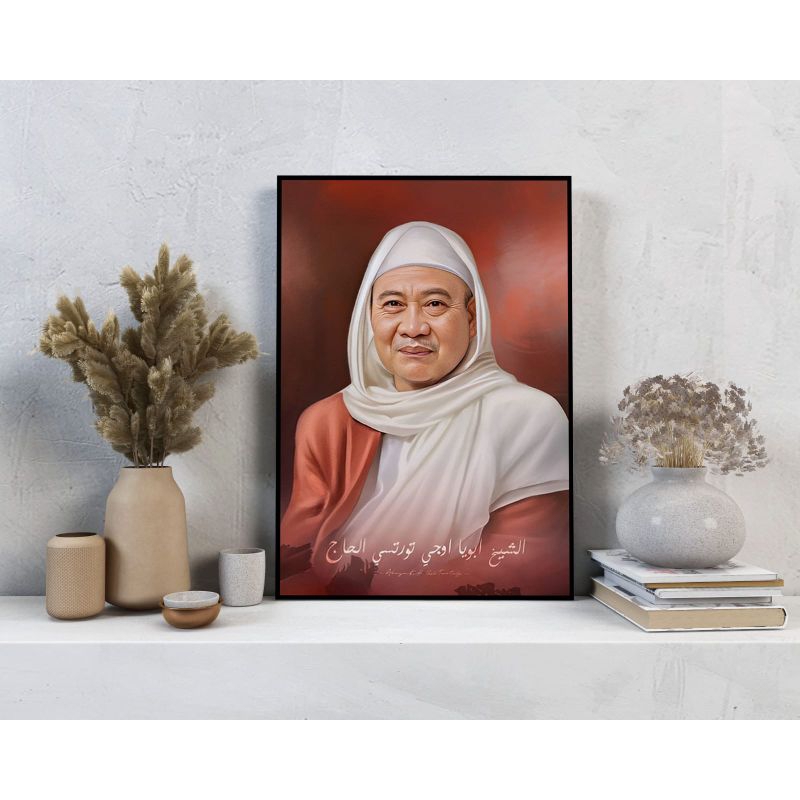 Jual Lukisan Dinding Kayu Poster Foto Kh Abuya Uci Turtusi Shopee