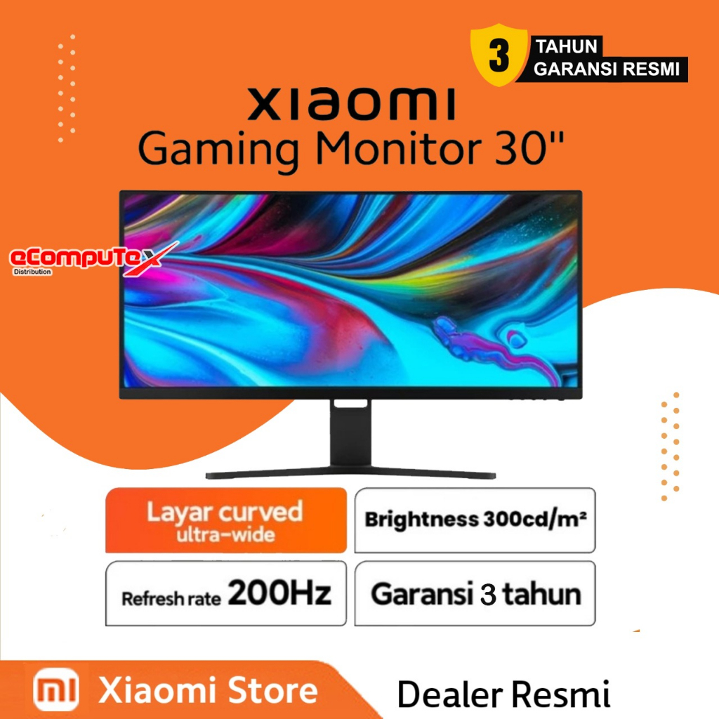 Jual XIAOMI MONITOR GAMING CURVED 30INCH WFHD 99% SRGB 200Hz GARANSI ...