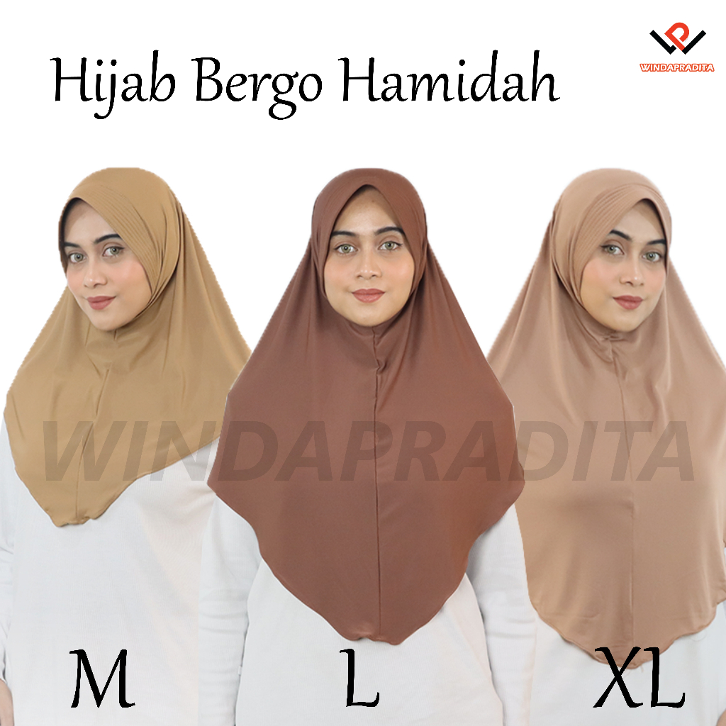 Jual Kerudung Bergo Hamidah Jilbab Instan Hijab Sport Menutup Dada