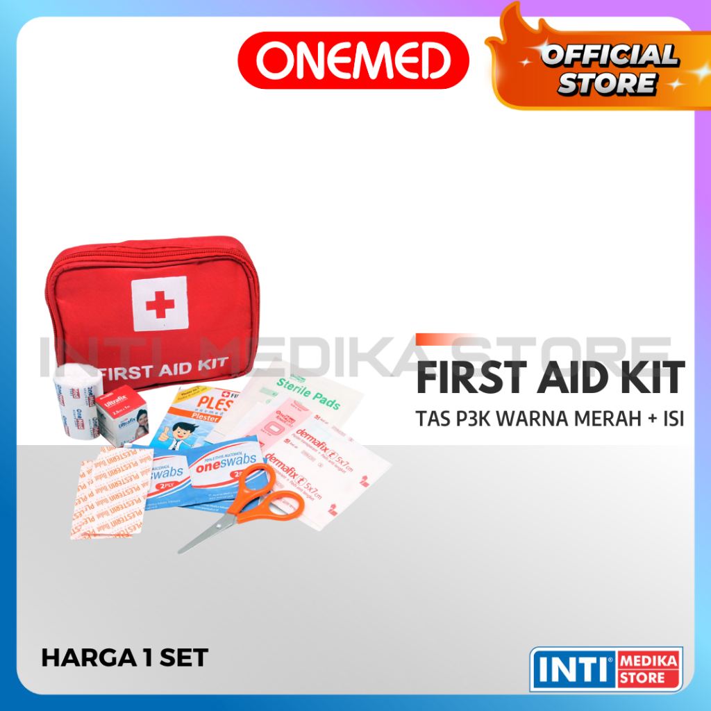 Jual ONEMED - Tas P3K Warna Merah / First Aid Kit | Shopee Indonesia