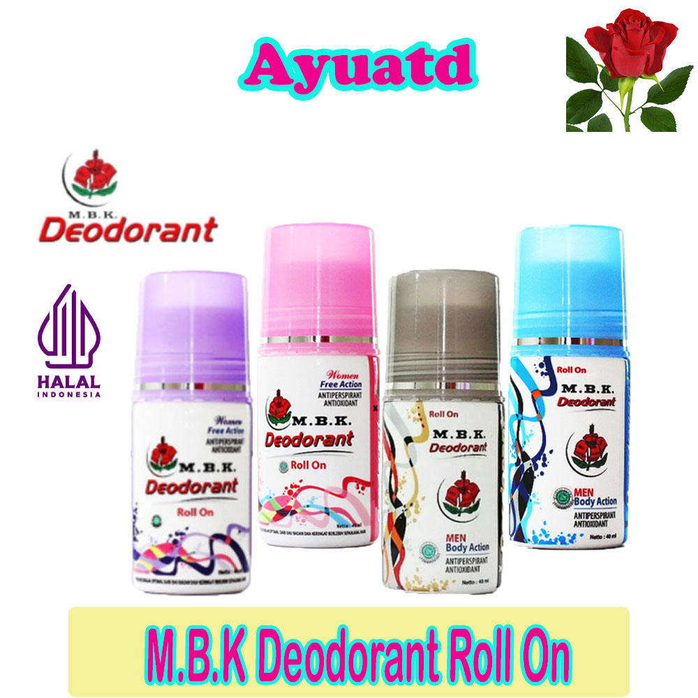 Jual MBK Deodorant Roll On Pria Dan Wanita 40ml | Shopee Indonesia