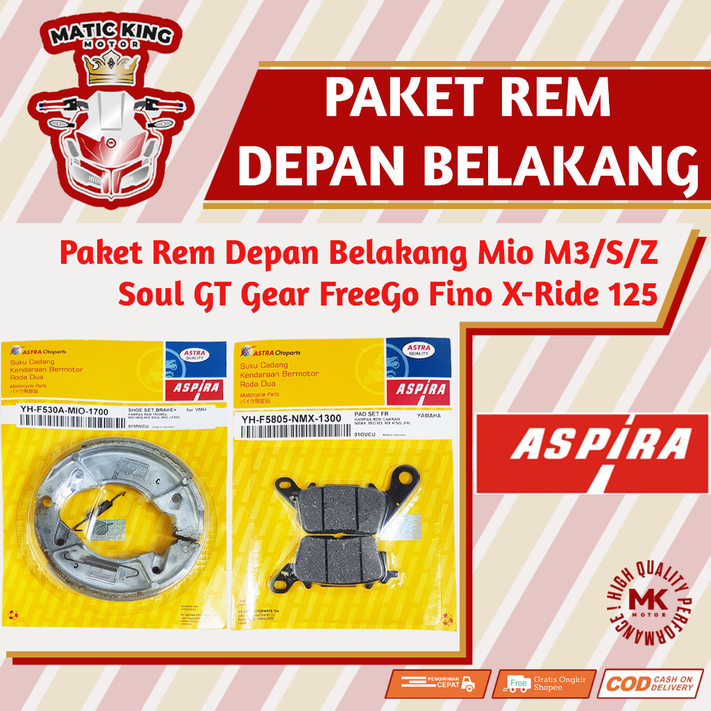 Jual Paket Kampas Rem Dispad Discpad Depan Belakang Yamaha Mio M3 S Z