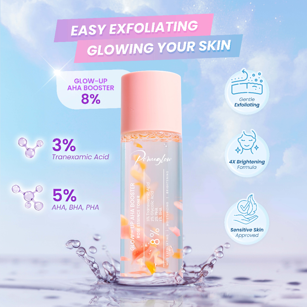 Jual Pomeglow Glow Up AHA Booster Exfoliating Toner Toner