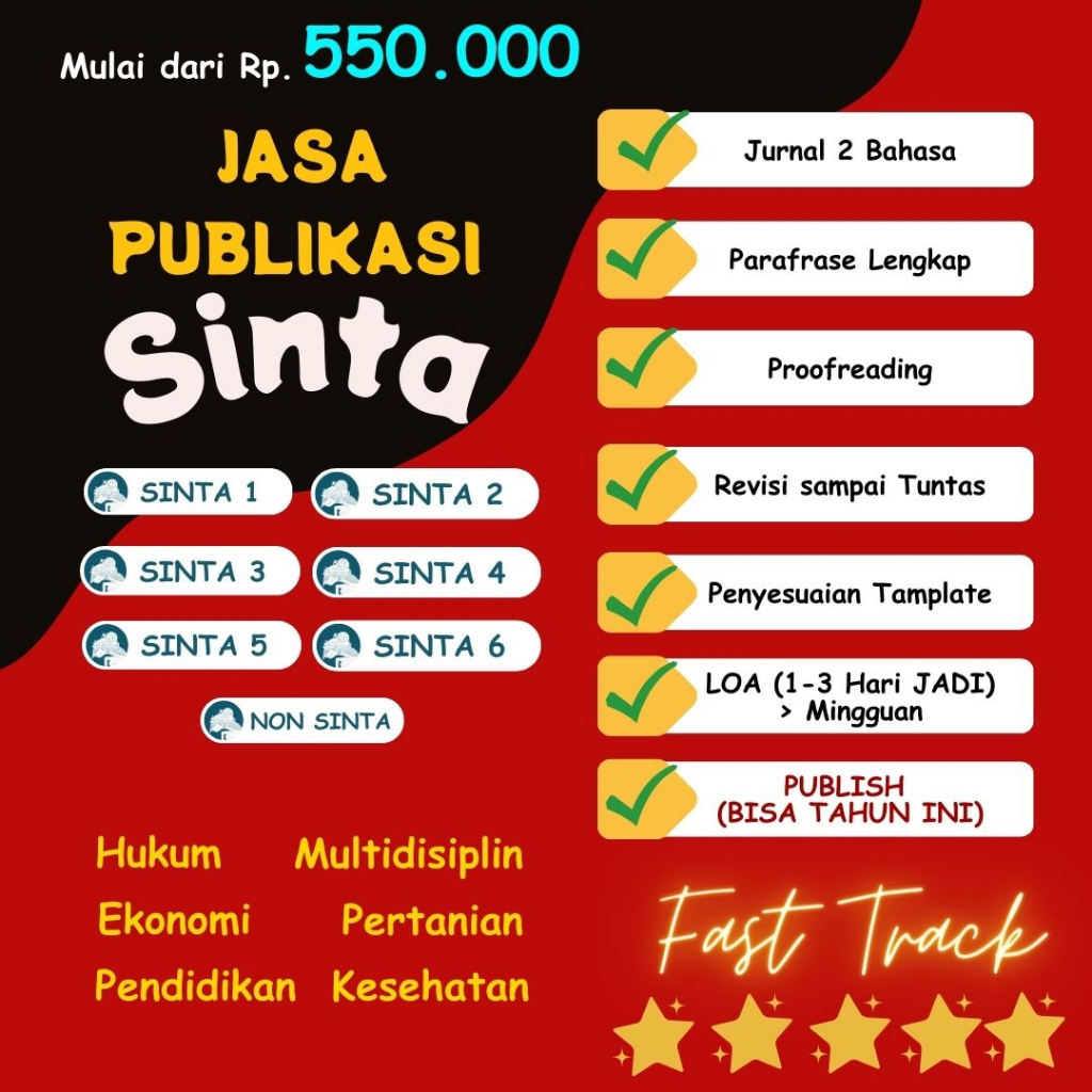 Jual Publikasi Jurnal Sinta Multidisiplin Fast Track Pendampingan