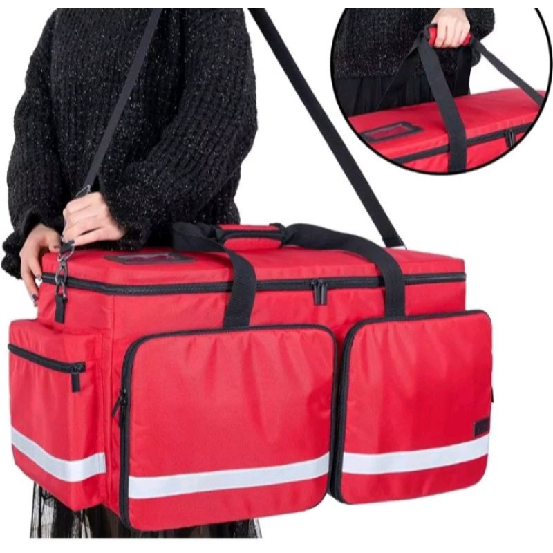 Primacare EHBO-tas voor Trauma, professionele set met meerdere vakken, tas voor medische noodgevallen, rood, 43,2 x 22,9 x 17,8 cm, KB-RO74-R