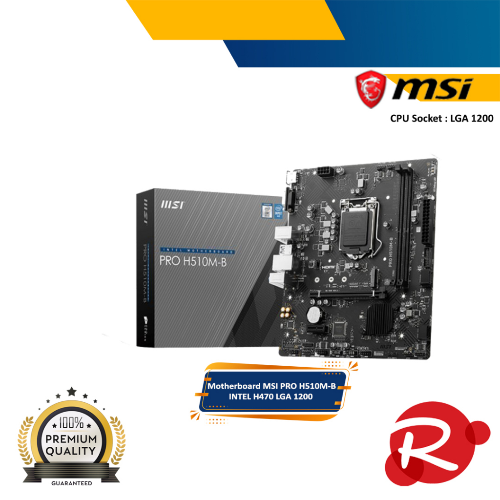 Jual Motherboard MSI PRO H510M-B INTEL H470 LGA 1200 Socket DDR4 ...