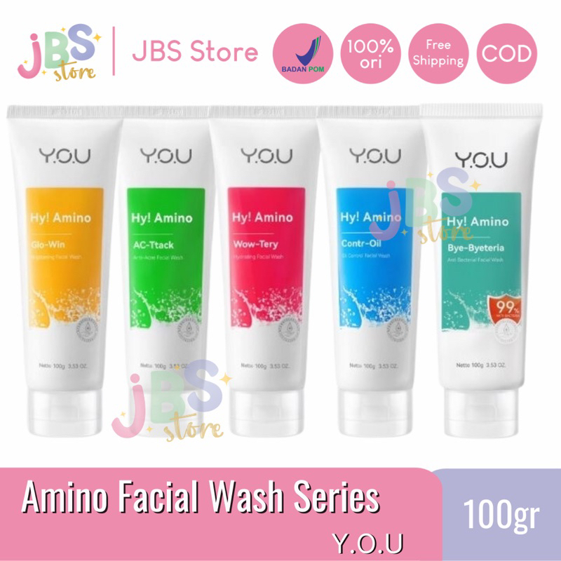 [JBS STORE](Ready) Y.O.U Hy! Amino Facial Wash Series 100Gr - Sabun Cuci Muka You