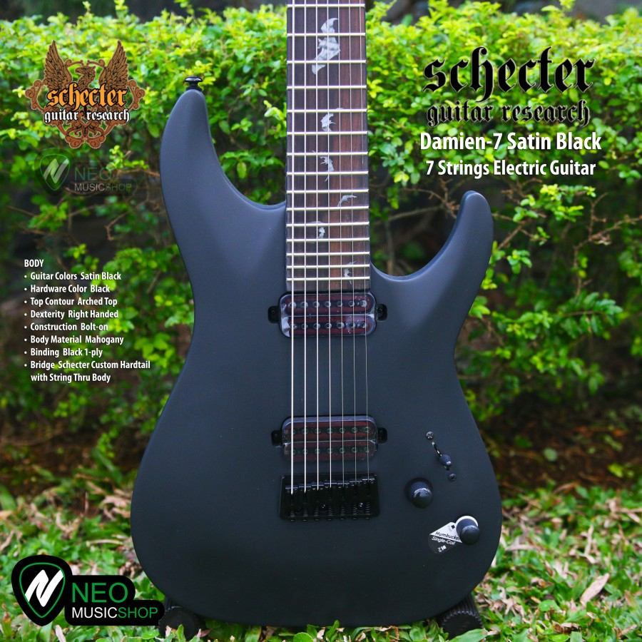 【SCHECTER】 Damien 7 Satin Black 7弦エレキギター Schecter Guitar Research Damien-7 7-String Electric Guitar
