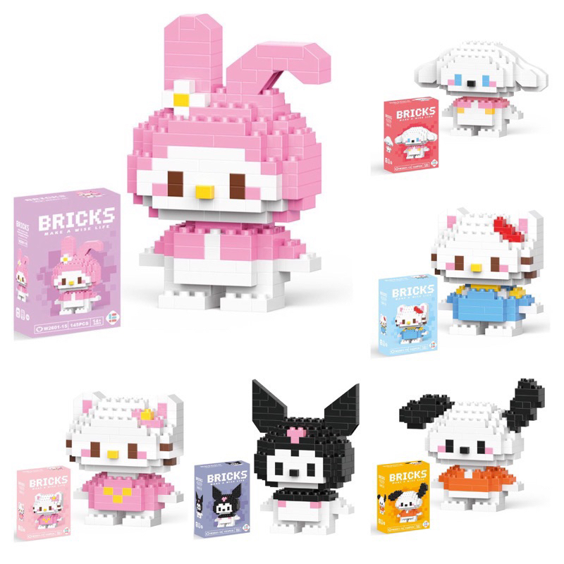 Jual Mainan Edukasi Anak Lucu Balok Susun Hello Kitty Sanrio Kuromi ...