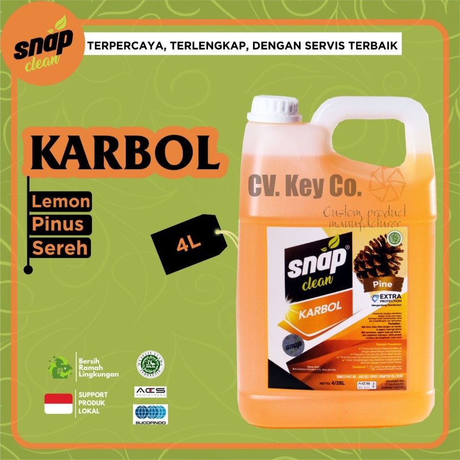 Jual Karbol Pembersih Kamar Manditoilet And Lantai Snap Clean 4ltr Bdg Shopee Indonesia 