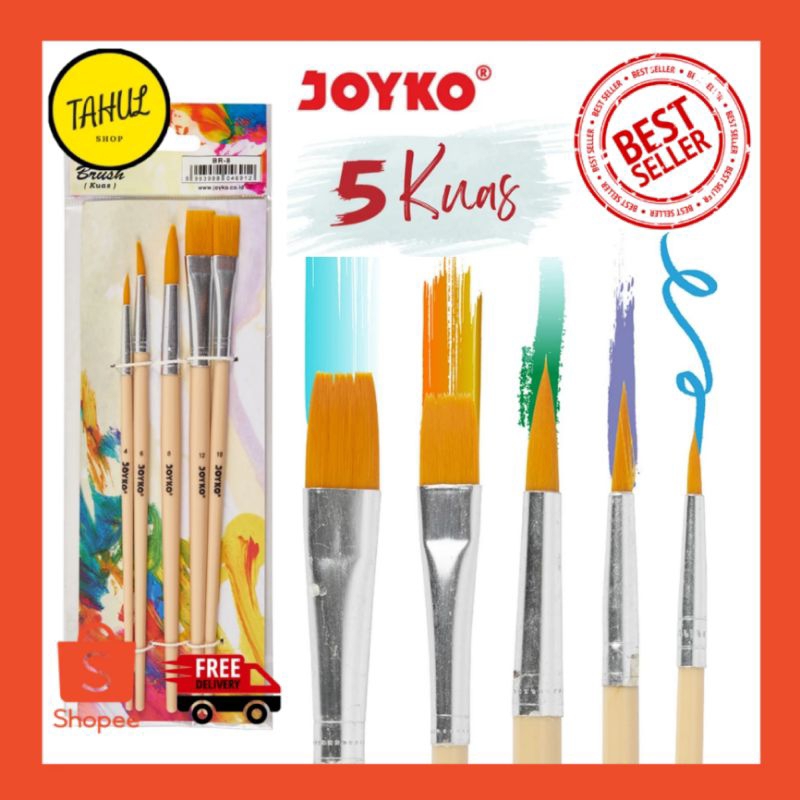 Jual 1 Set 5 Pcs Brush Kuas Cat Air Cat Minyak Lukis Acrylic Joyko Br 8 Shopee Indonesia 7209