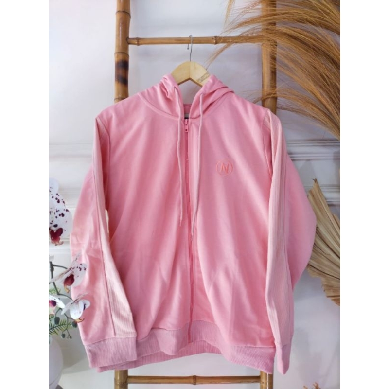 Jual Jaket NVD Tebal Pink Series Jaket Hoodie Zipper Cewek Shopee Indonesia