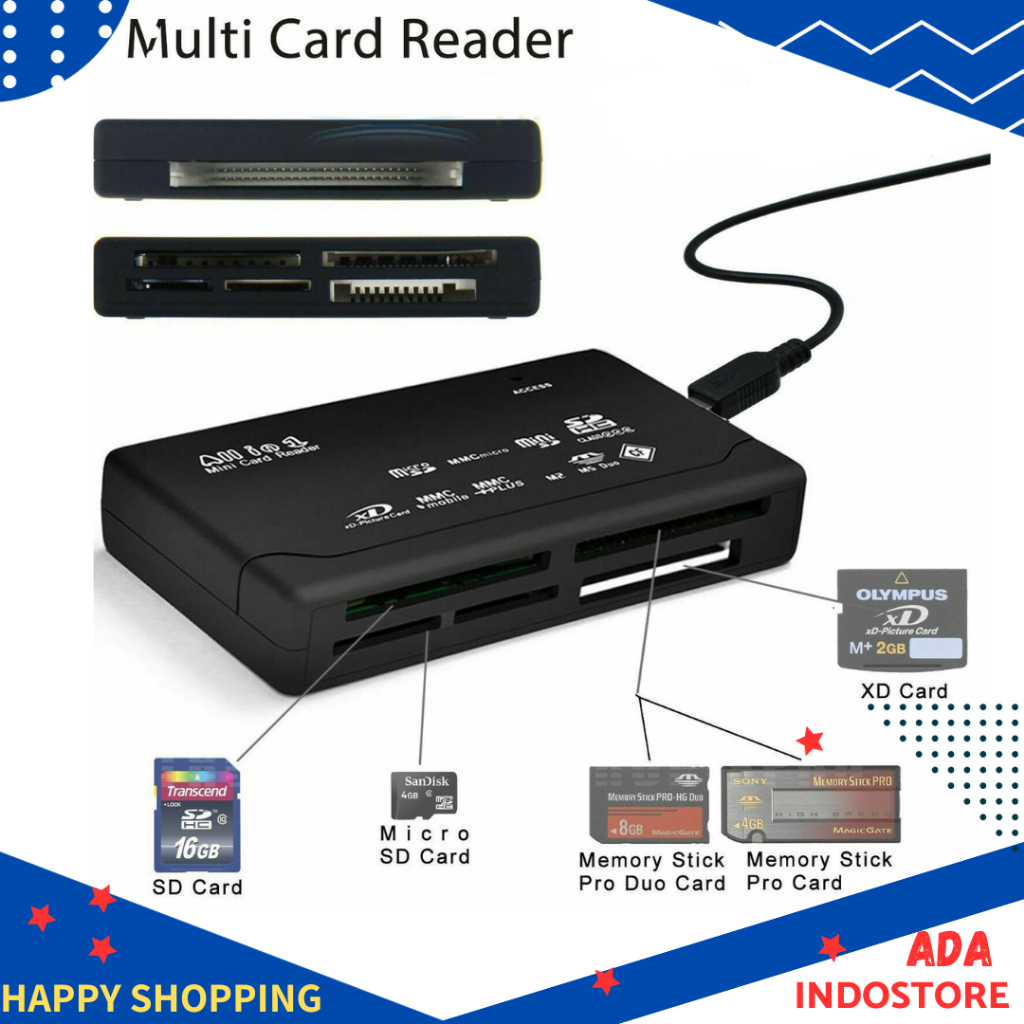 Jual Card Reader Membaca SD XD MMC MS CF SDHC TF Micro SD M2 | Shopee ...