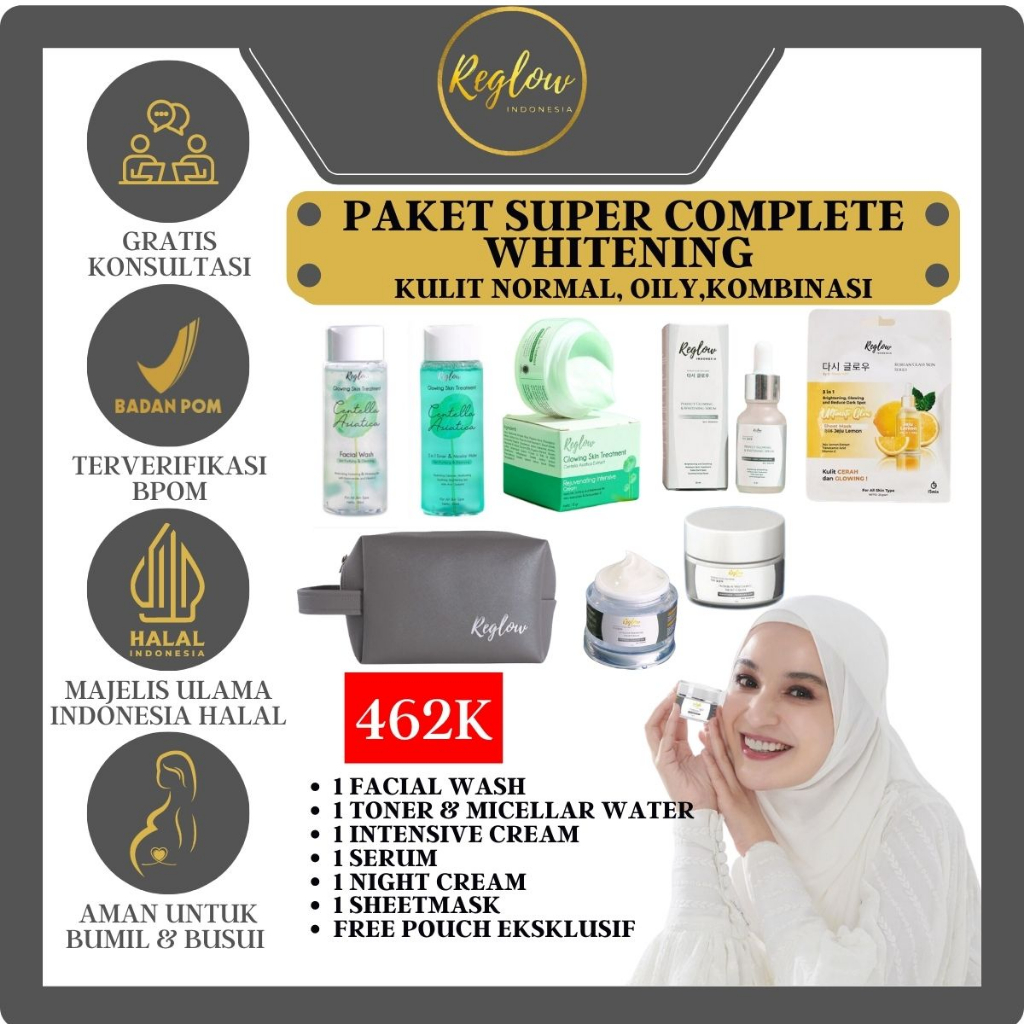 Jual Paket Super Komplit Whitening Reglow Glowing Skin Treatment Fw